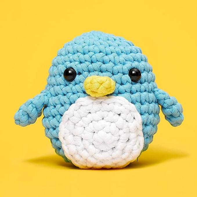 Crochet Kit for Beginners, Penguin Crochet Kit, Include Easy Knitting Soft Yarn, With Step-by-Step Video Tutorial, Beginner Crochet Kit for Adults and Kids, Holiday Birthday Gift for Adults and Kids, Crochet Fashion ideas, Diy Crochet