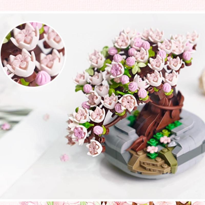 Sakura Potted Plant Building Blocks Flower, 426pcs set Eternal Flower Toy, Home & Office Creative Decoration, Creative Craft Project, Fidget Toys