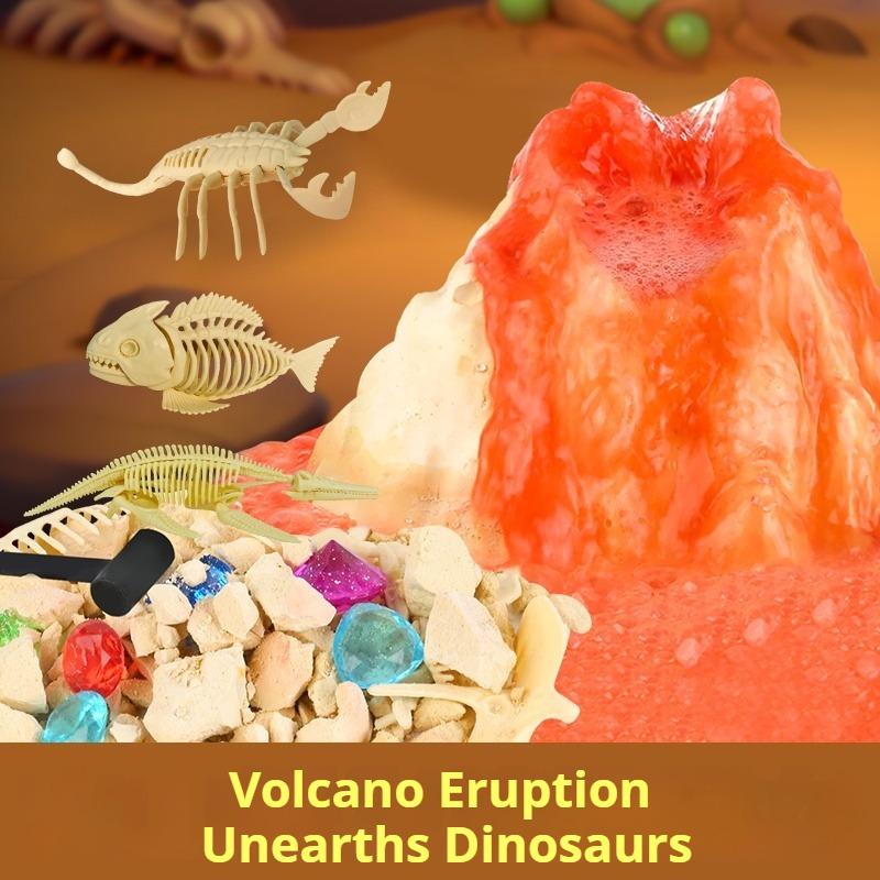 Amazing Science Kits- Experiments Educational Toys, Kids Volcano Eruption Science Kit, Gem Dinosaur Digging Volcano, Erupting Volcano, Chemistry Lab Science Toys, Gifts For Boys And Girls Aged 6 7 8+