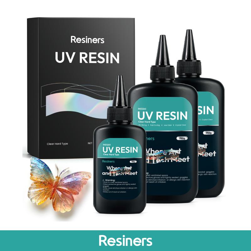 Resiners UV Resin Kit,Upgraded 600g Crystal Clear UV Resin, Low Odor Hard Ultraviolet Epoxy Resin, UV Light Fast Curing Solar Sunlight Activated Glue for Jewelry Making, DIY Craft Decoration uv resin uv resin