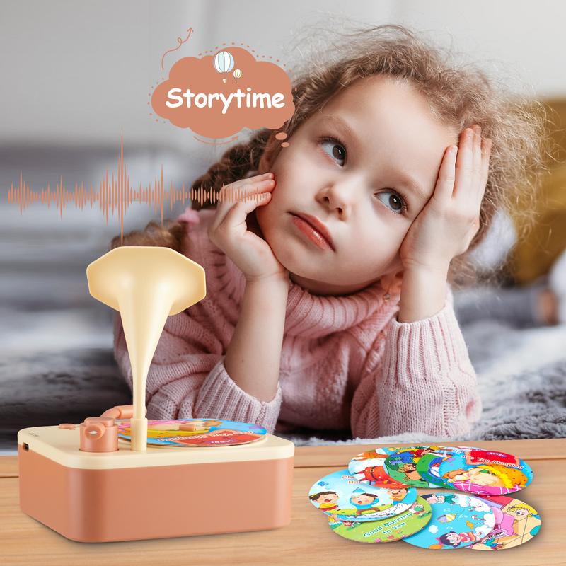 Musical Toys for Toddlers Gramophone 3-6 Kids Learning Toys, 99 Cards Stories Songs, Audiobooks Player Gift for Boys and Girls