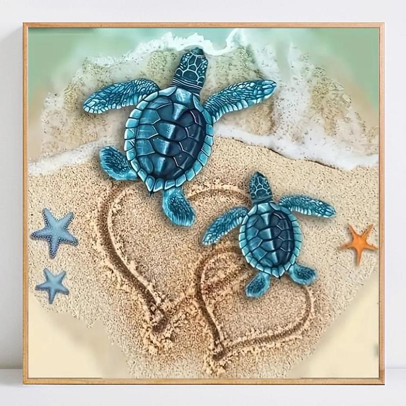 Turtle Pattern DIY Diamond Art Painting Without Frame, DIY 5D Diamond Arts Painting Kit, Wall Art Decor For Home Living Room Bedroom