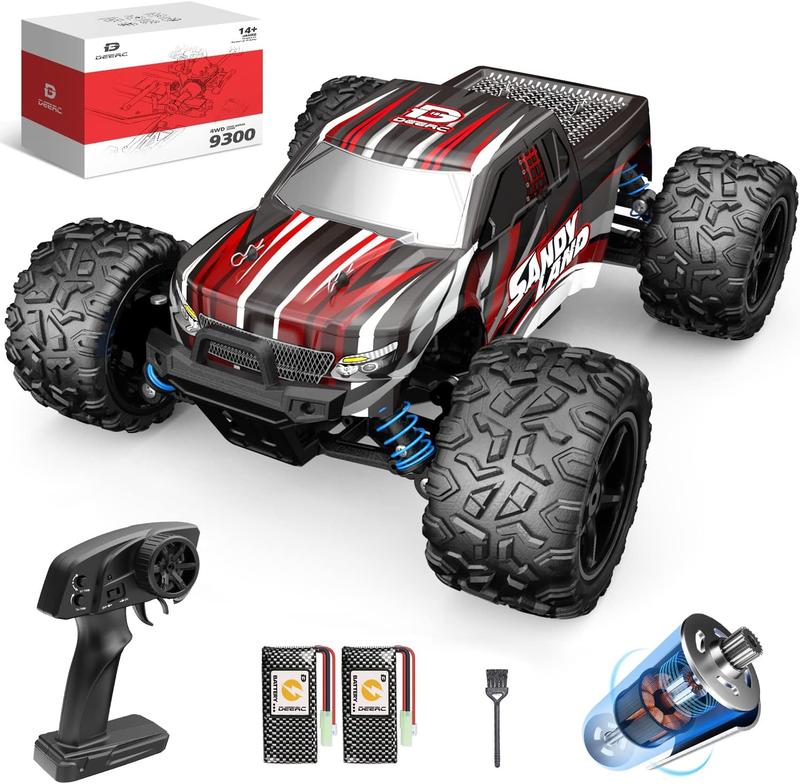 DEERC 9300 Remote Control Car High Speed RC Cars 1:16 Scale 40 KM H 4WD Off Road Monster Trucks,2.4GHz All Terrain Toy Trucks with 2 Rechargeable Battery