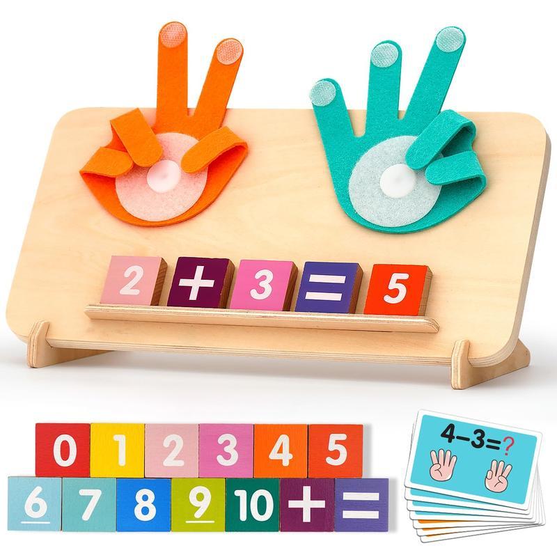 Educational Math Manipulatives Number CountingBlocks,1 Set Finger Counting Math MontessoriToys for Boys and Girls, Birthday Gifts