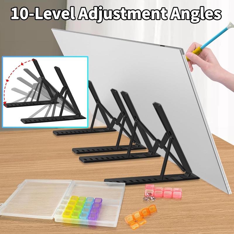 A2 Light Box Kit for Diamond Art Painting, Adjustable Brightness Diamond Light Pad for Tracing Pad, Light Board Diamond Art Painting Accessory, Diamond Art Tools for Full Drill Art