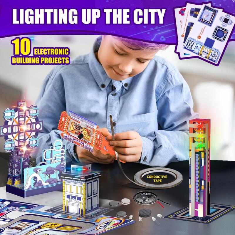 Japace Electricity Science Kits for Kids Age 8-10-12-14, 10 STEM Projects, Electric Circuits Activities, Physics Lab Experiments for Learning & Education