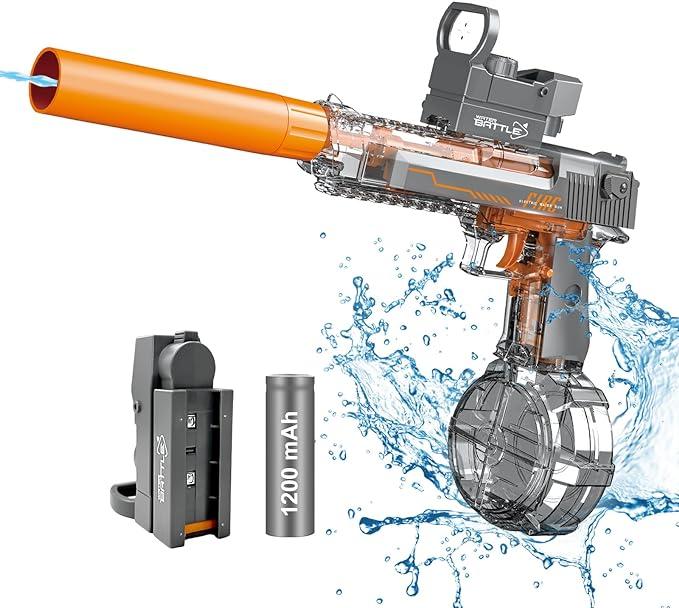 Powerful Electric Water Gun, Automatic Squirt Gun up to 32Ft Long Range, 300 Water Shots, Classic Strong Squirt Gun, Summer Outdoor Swimming Pool Water Toy for Adult Kids outdoor toys blue memory training and observation blasters & toy guns