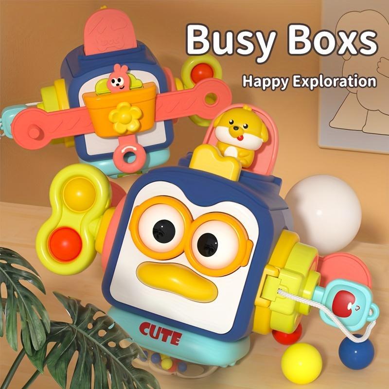 Busy Box Sensory Exploration Toy, Shape Sorter Toy, Hand-eye Coordination Development Toy