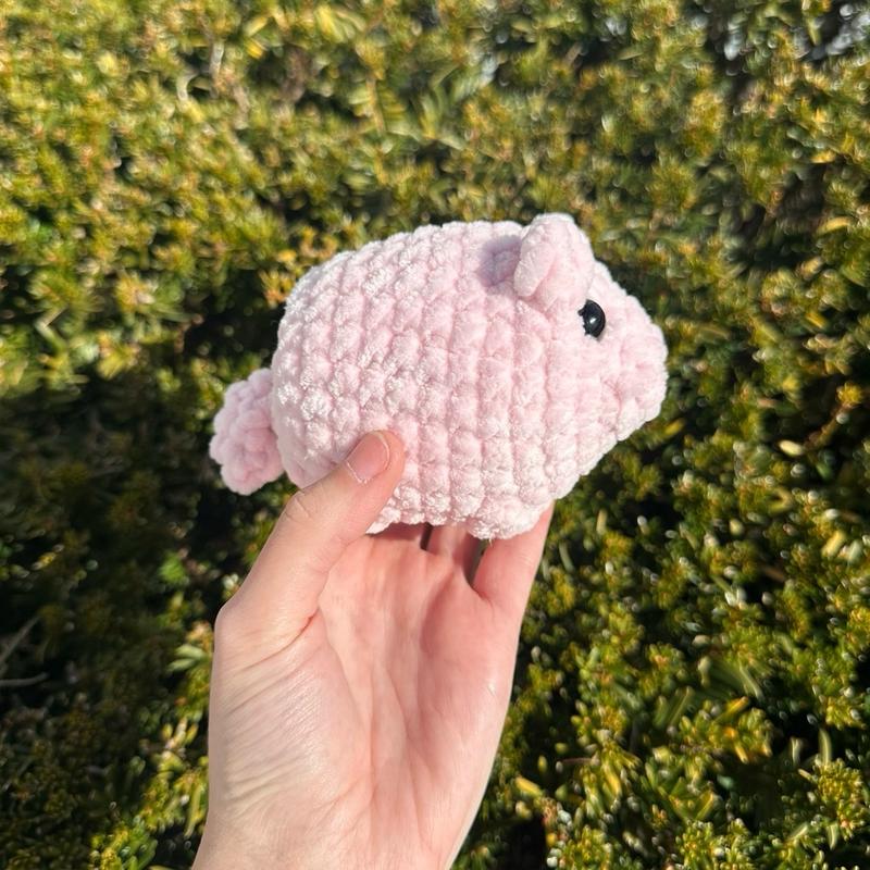 Hand-crocheted pig