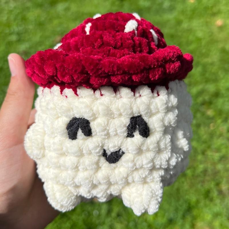 Chunky fluffy crochet mushroom