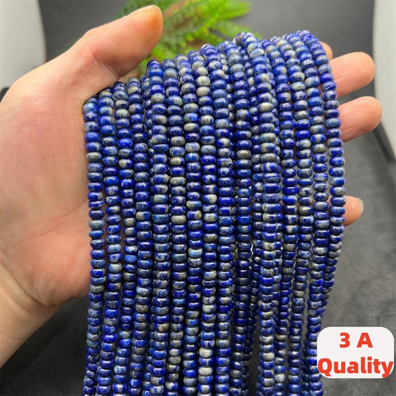 4x6MM Natural Lapis Lazuli Smooth Rondelle Loose Beads Afghanistan Raw Ore Spacer Gasket Semi-Finished Loose Beads DIY Jewlery Marking Design for Bracelet Necklace Earing