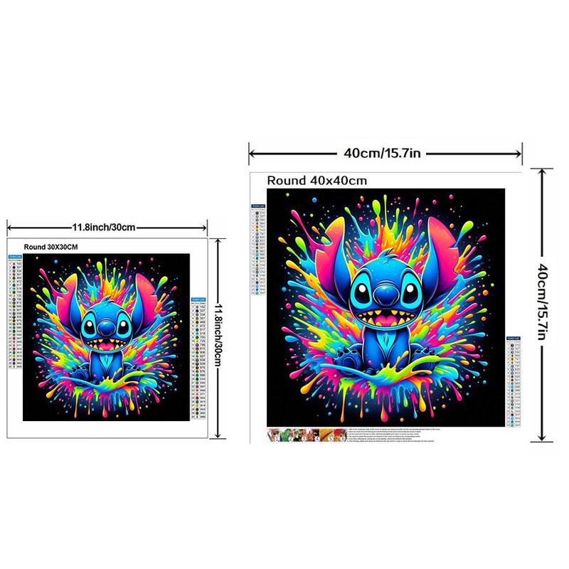 Disney Cartoon Stitch Pattern DIY Diamond Arts Colorful Painting Kit without Frame, DIY 5D Diamond Arts Colorful Painting Kit, Wall Art Decor for Home