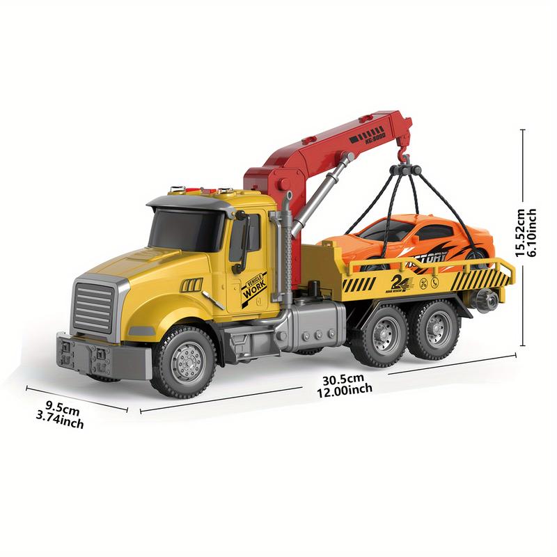 CreamKids Toy Truck, Many Parts Of The Toy Truck Are Retractable, Rotatable, Etc. The Tow Truck Can Rescue Cars Of Different Sizes