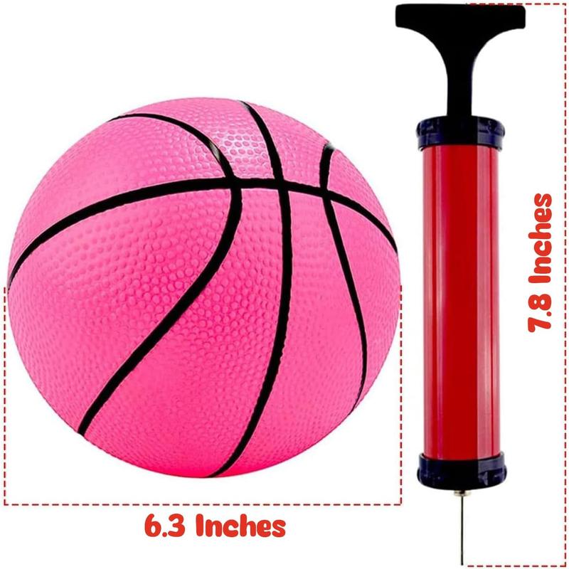 6.3 inches Mini Toy Basketball, 6 count Basketball with Pump for Toddlers, Colorful Kids Mini Toy Basketball Rubber Basketball for Kids Teenagers for Pool, Indoors, Outdoors