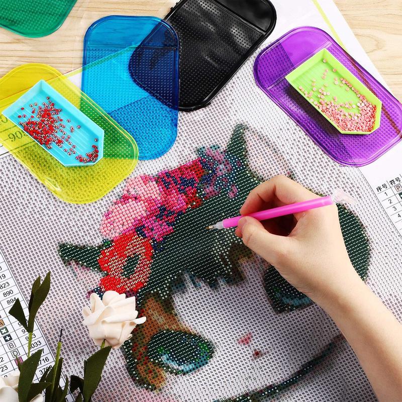 Silicone Diamond Art Painting Accessories for Christmas Gift, 6 Counts set Anti-slip Sticky Mat, Universal Sticky Gel Pad for Holding Tray, Diamond Art Painting Accessories