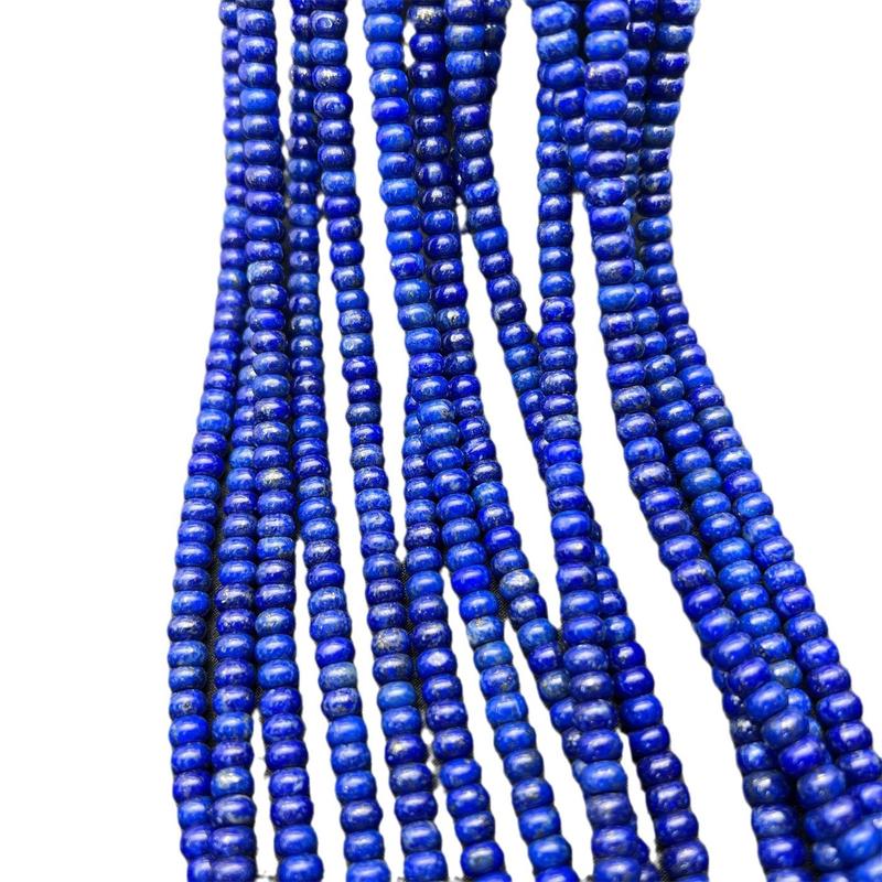 4x6MM Natural Lapis Lazuli Smooth Rondelle Loose Beads Afghanistan Raw Ore Spacer Gasket Semi-Finished Loose Beads DIY Jewlery Marking Design for Bracelet Necklace Earing