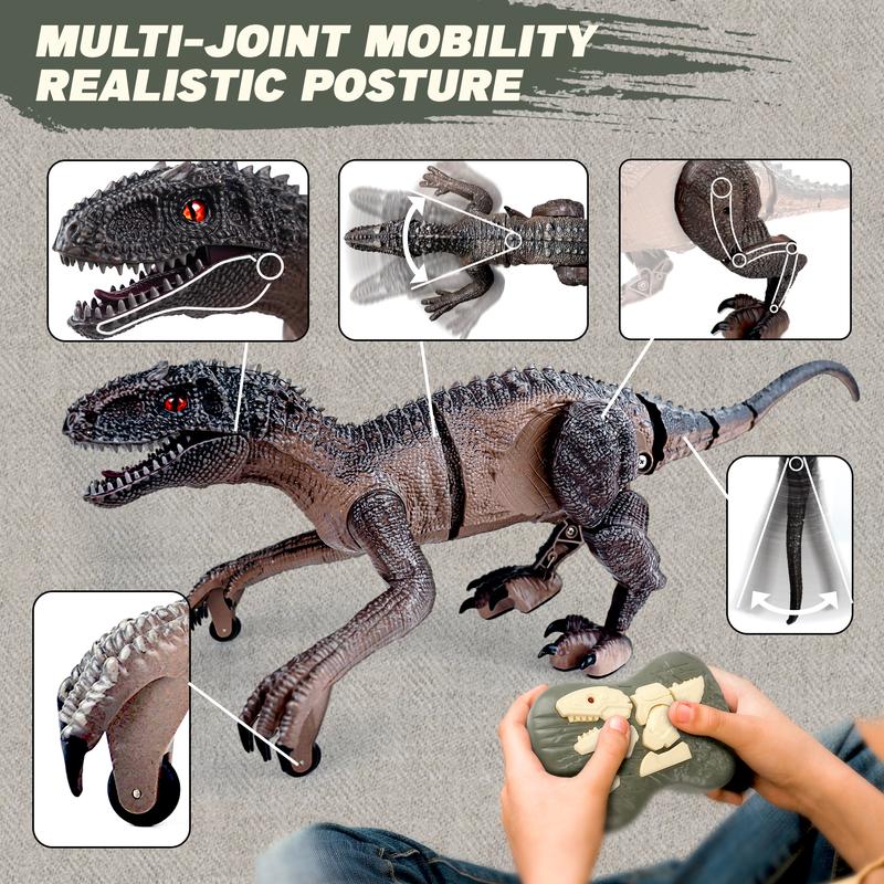 Remote Control Dinosaur - RC Dinosaur Remote Control Velociraptor Realistic Walking Robot Roaring Sound 2.4Ghz Simulation with Rechargeable Battery, Dinosaur Toys for age 6-12 dinosaur  animal