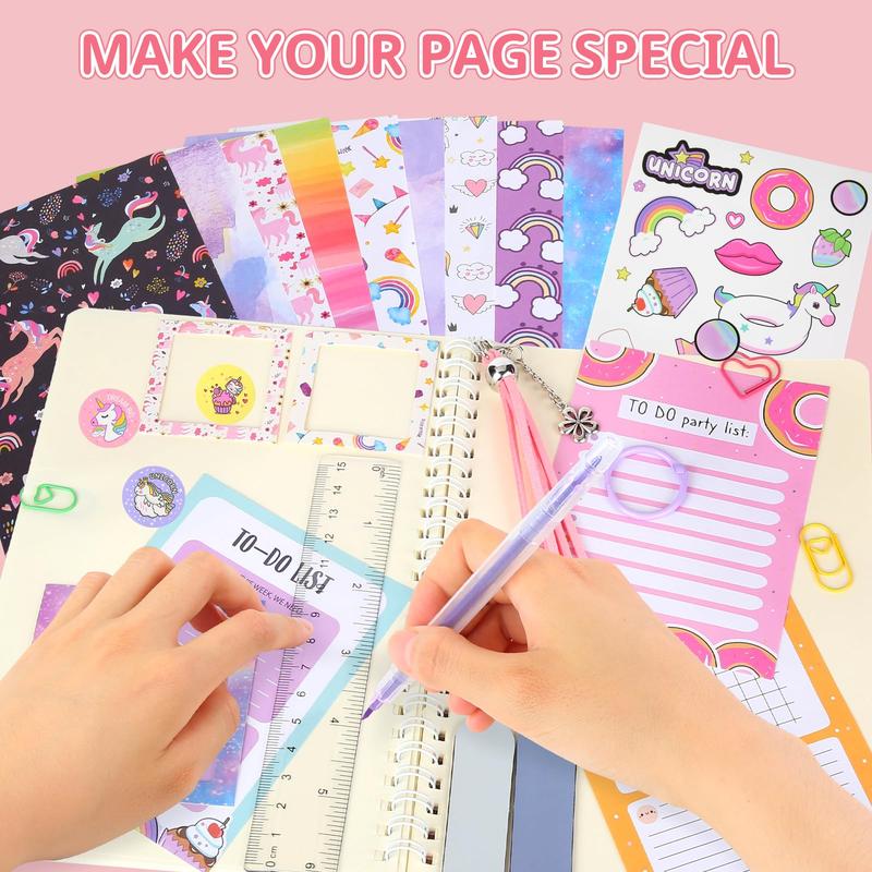 DIY Journal Set, Birthday Gift for Girls Aged 8-14, Personalized Journal Supplies Set, Scrapbooking and Art Craft Kit for Teens, Back to School Gift