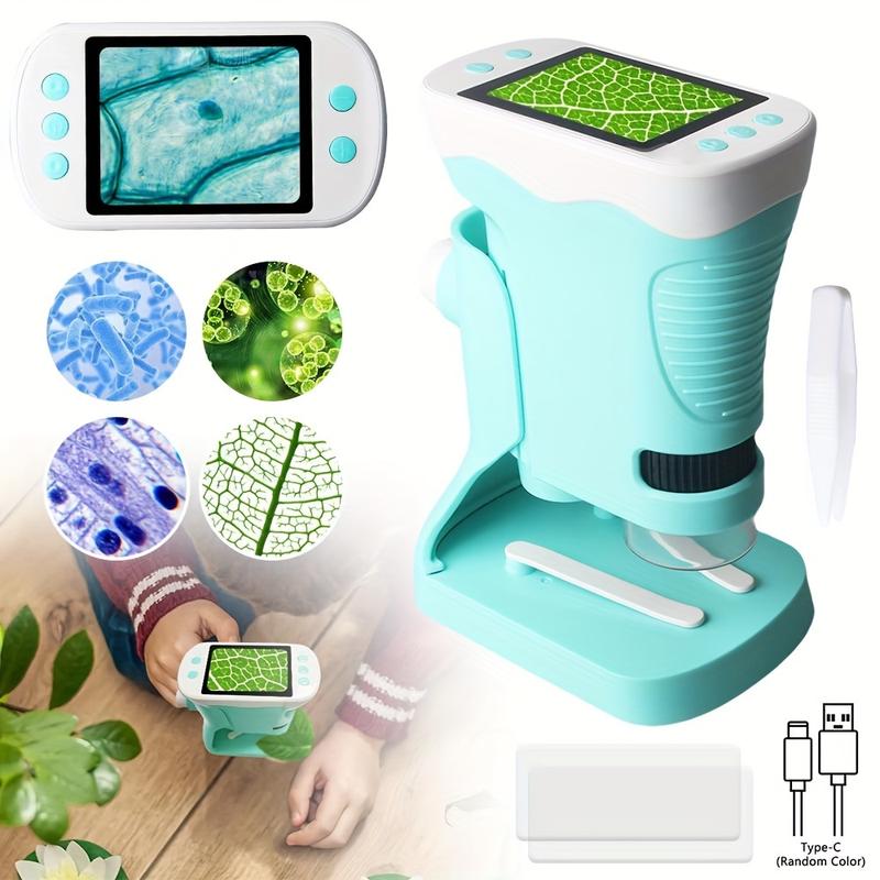 Mini Digital Microscope 50X Lab Microscope Children Science Microscope Kids Biological Outdoor Microscope, Portable Educational Science Toys Birthday Christmas Gift For Age 3 4 5 6 7+ Boys Girls