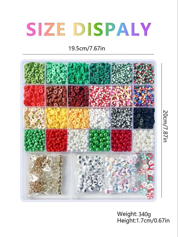 Random 18 Colors Clay Bead Kit, 1 Set DIY Jewelry Making Kit, Including Letter Beads & Spacer Beads for Girls, DIY Jewelry Crafts Gifts