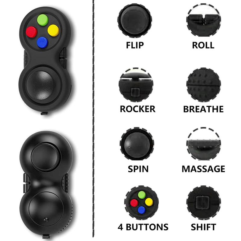 Rubberized Classical Controller Fidget Toy with 8 Functions and Lanyard for Stress Relief - Great Gift Idea bracelet  fidget Sensory Fidget