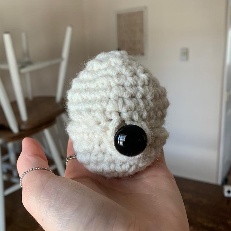 Crocheted Movable Hatchling Snake with Egg