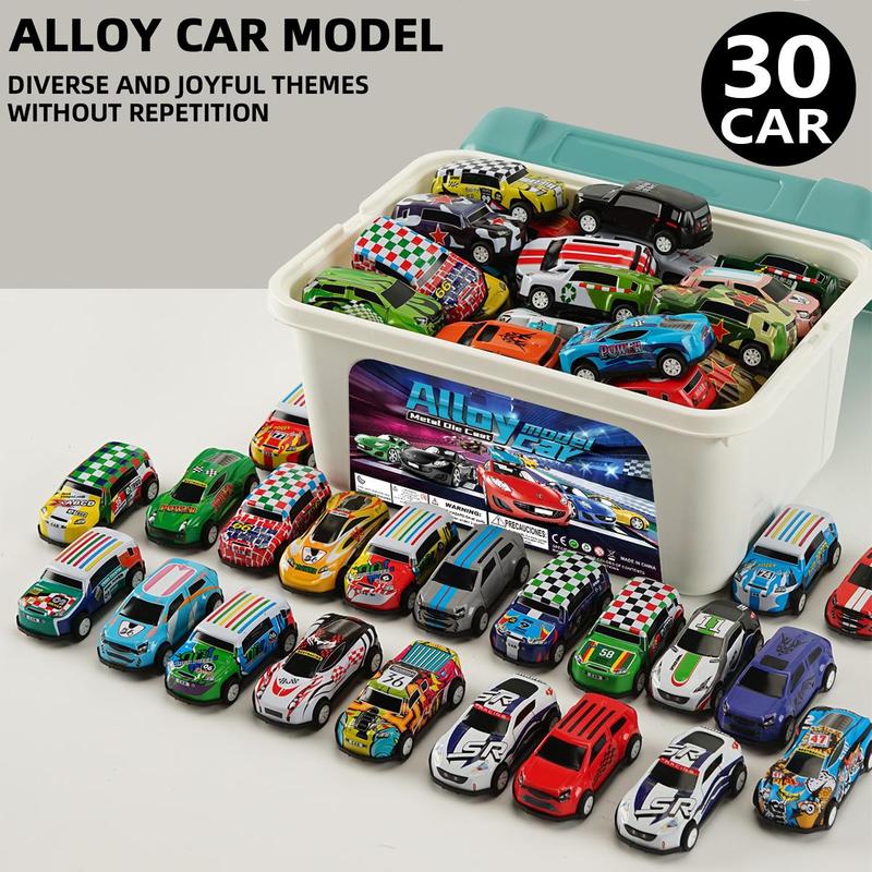 Random Car Toy with Storage Box, 20 30 50pcs Pull Back Car Toy for Christmas Gift, Classic Car Model Toy, Mini Toys Race Cars, Birthday Gifts, Thanksgiving Christmas Gift Set