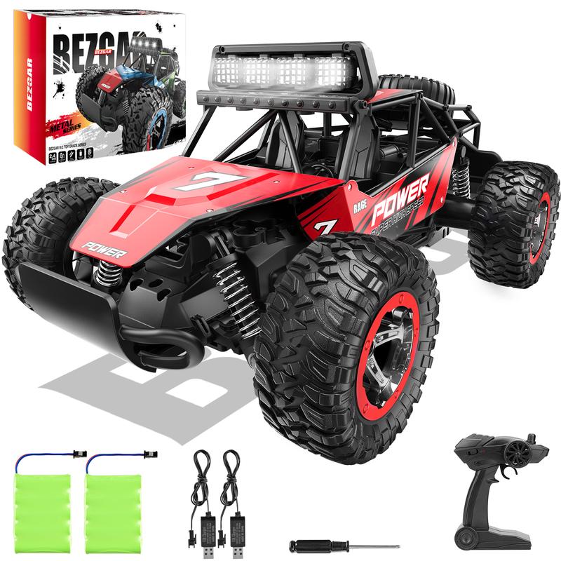 BEZGAR TB141 RC Cars-1:14 Scale Remote Control Car, 2WD High Speed 20 Km h Electric Toy Off Road RC Car Vehicle Truck Crawler with LED Headlight and Two Rechargeable Batteries for age 4+