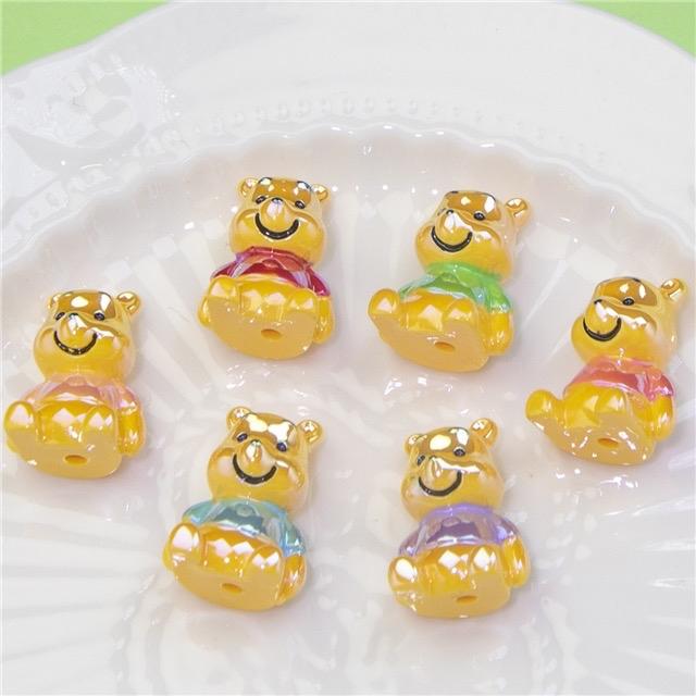 mixed plating winnie 3d Bead for Pen Making - set of 5