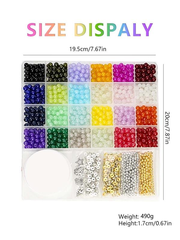 Random 18 Colors Clay Bead Kit, 1 Set DIY Jewelry Making Kit, Including Letter Beads & Spacer Beads for Girls, DIY Jewelry Crafts Gifts