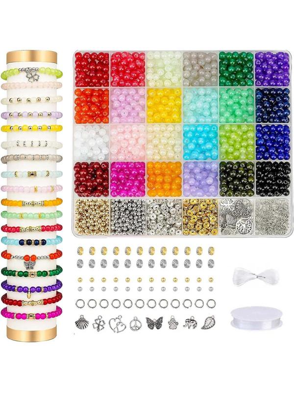 Random 18 Colors Clay Bead Kit, 1 Set DIY Jewelry Making Kit, Including Letter Beads & Spacer Beads for Girls, DIY Jewelry Crafts Gifts