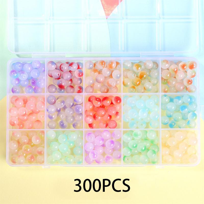 300 480pcs Glass Beads Bracelet Making Kits Crystal Beads for Jewelry Making Round Gemstone Stone Beads with Rondelle Spacer Beads DIY Crafts 8mm