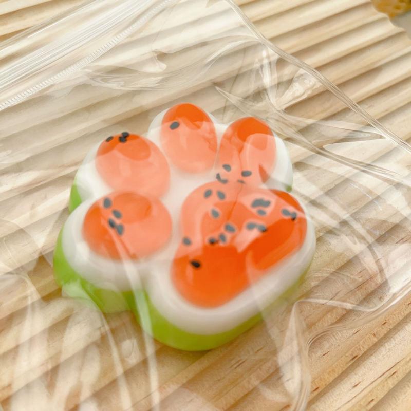 watermelon cat paw shaped taba squeeze toys，toys for stress relief，handmade，for adult tricky funny squeeze toy Surprise little birthday gift for boys  girls