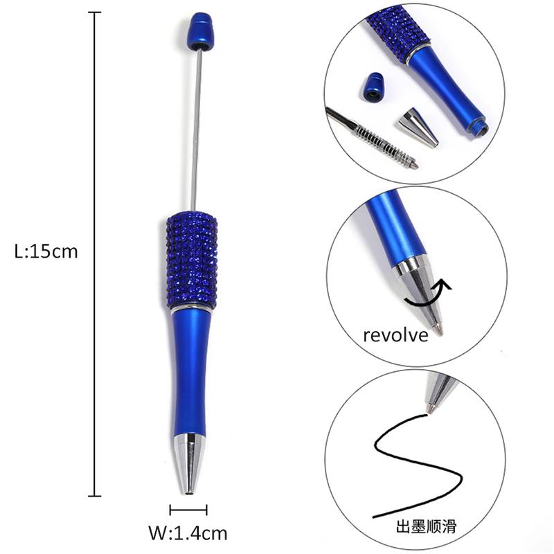 【P2] (Pen was litle gap on wrap) Qty 5 Standard Rhinestone Pens for DIY Assorted Beadable Pens