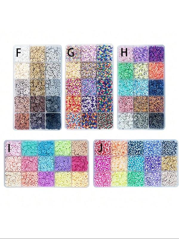 Colorful Clay Beads Kit, with Heart & Cartoon Face Pattern Beads, Star & Geometric Beads, Hooks, and String, DIY Jewelry Accessories for Bracelet Making