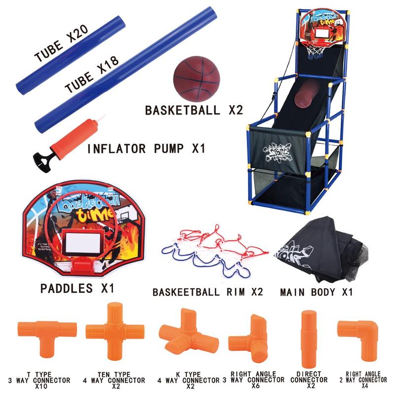 Basketball Game Set, 1 Set Basketball Hoop Game with 2 Balls, Indoor Outdoor Sport Toy, Birthday Gift for Boys & Girls, Air Pump Included