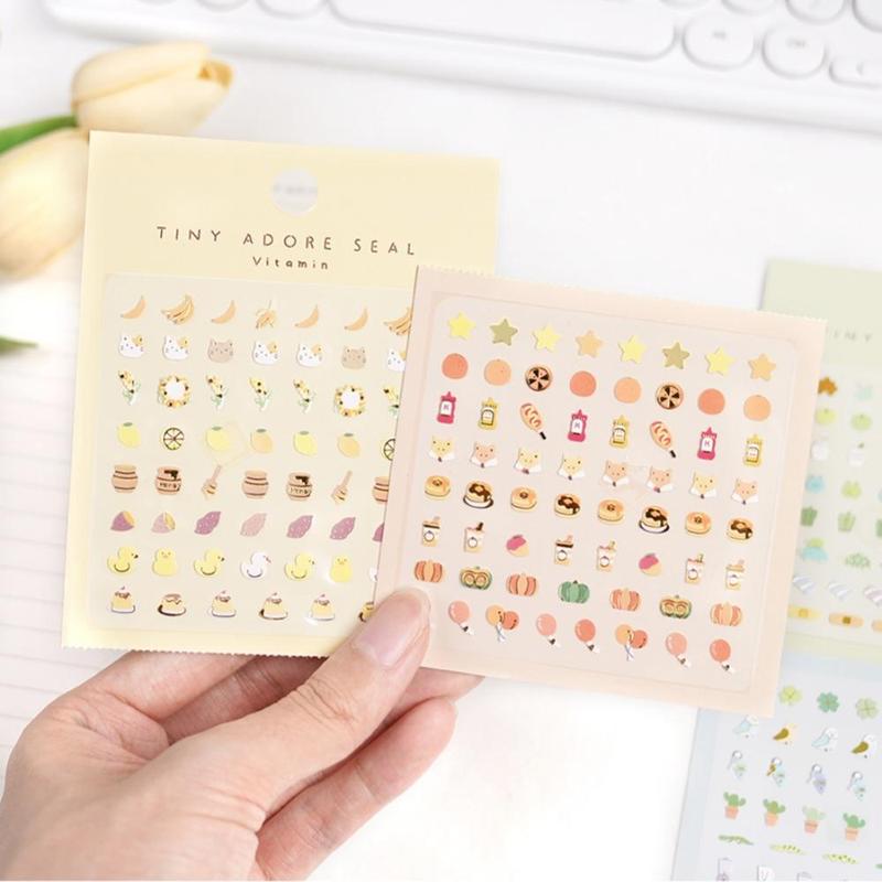 Mixed Pattern Sticker (4 Counts), Cute Fruit & Animal Pattern Sticker, DIY Decorative Sticker for Scrapbooking, Journal Making, Gift Wrapping