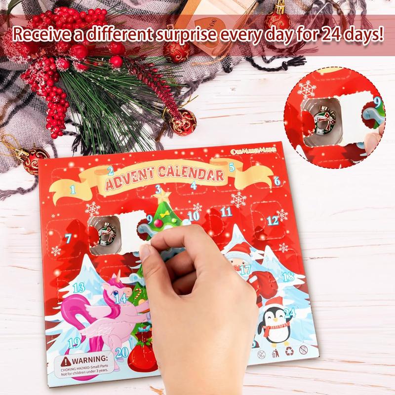 [Maly Home] Christmas Advent Calendar Charm Bracelets 2024 - 24 Days Unicorn Countdown with DIY Kit for Girls