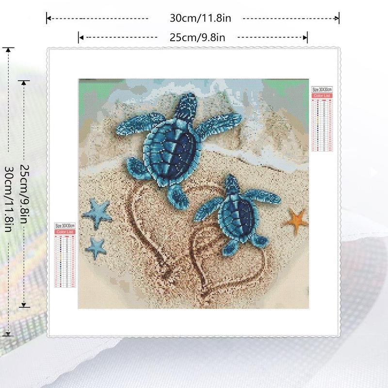 Turtle Pattern DIY Diamond Art Painting Without Frame, DIY 5D Diamond Arts Painting Kit, Wall Art Decor For Home Living Room Bedroom