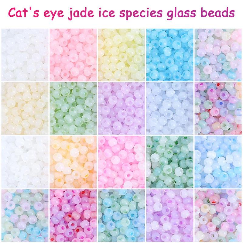 4mm Cat Eye Glass Spacer Beads (1500pcs box), Colorful Beads for Jewelry Making, DIY Craft for Gift Set