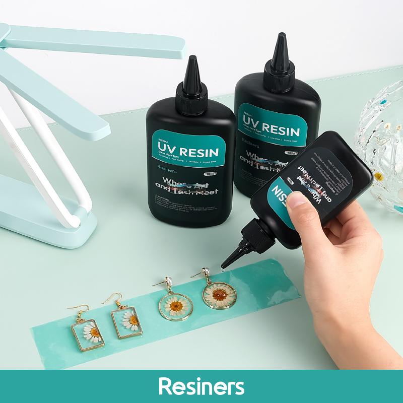 Resiners UV Resin Kit,Upgraded 600g Crystal Clear UV Resin, Low Odor Hard Ultraviolet Epoxy Resin, UV Light Fast Curing Solar Sunlight Activated Glue for Jewelry Making, DIY Craft Decoration uv resin uv resin