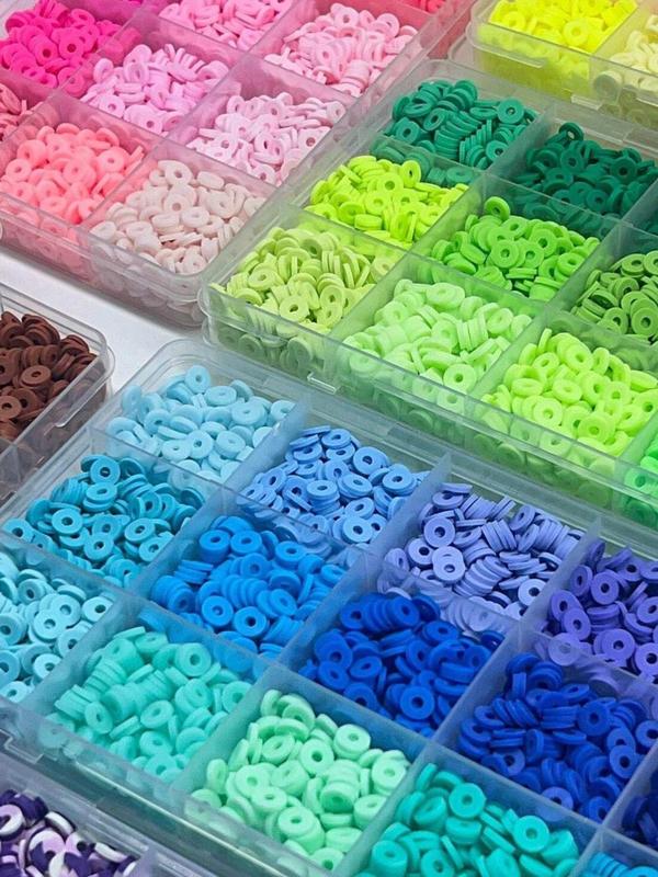 Colorful Clay Beads Kit, with Heart & Cartoon Face Pattern Beads, Star & Geometric Beads, Hooks, and String, DIY Jewelry Accessories for Bracelet Making