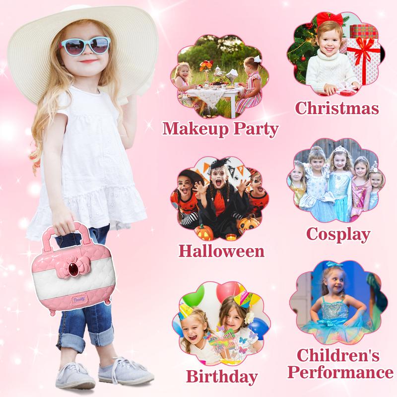 Kids Makeup Kit for Girl- Washable Real Kids Makeup Sets Girl Toys, Girls Makeup Set Kids Toys for Little Girls Toddler, Christmas-Birthday-Gifts-Ideas-Toys Age 3 4 5 6 7 8 9 10