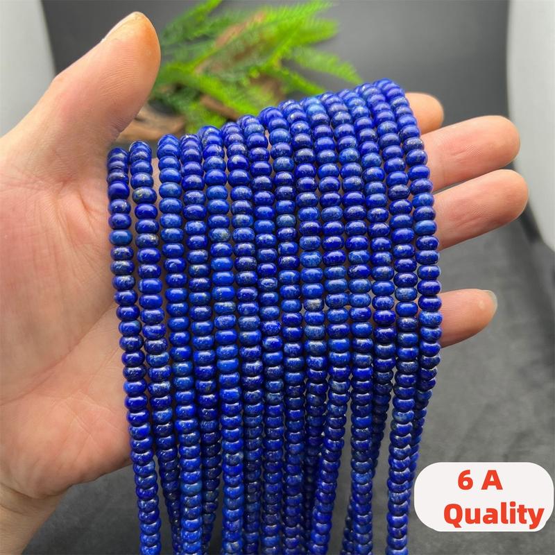 4x6MM Natural Lapis Lazuli Smooth Rondelle Loose Beads Afghanistan Raw Ore Spacer Gasket Semi-Finished Loose Beads DIY Jewlery Marking Design for Bracelet Necklace Earing