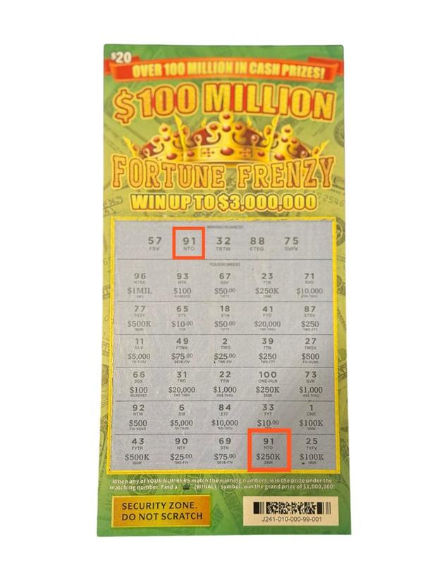 Prank Loto ticket + Fortune Frenzy + Prank Gag Joke Loto Ticket + Scratch-Off Ticket with $250K, $500K, and $1M Winning Variants.