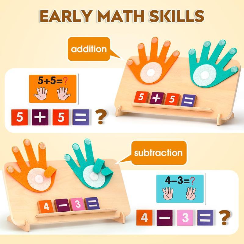 Educational Math Manipulatives Number CountingBlocks,1 Set Finger Counting Math MontessoriToys for Boys and Girls, Birthday Gifts