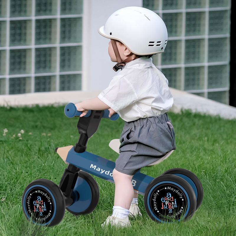 Maydolly Kids Balance Bike Bicycle Toys For 1 Year Old Boys Girls 10-24 Months Toddler, 4 Wheels Silent Toddler First Birthday Gifts Baby Gift