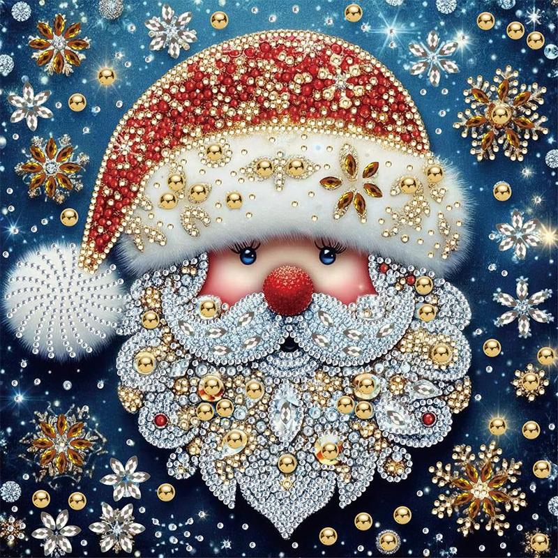 Santa Claus Pattern DIY Diamond Arts Colorful Painting Kit without Frame, 1 Count 5D Diamond Arts Colorful Painting Kit, Wall Art Decor