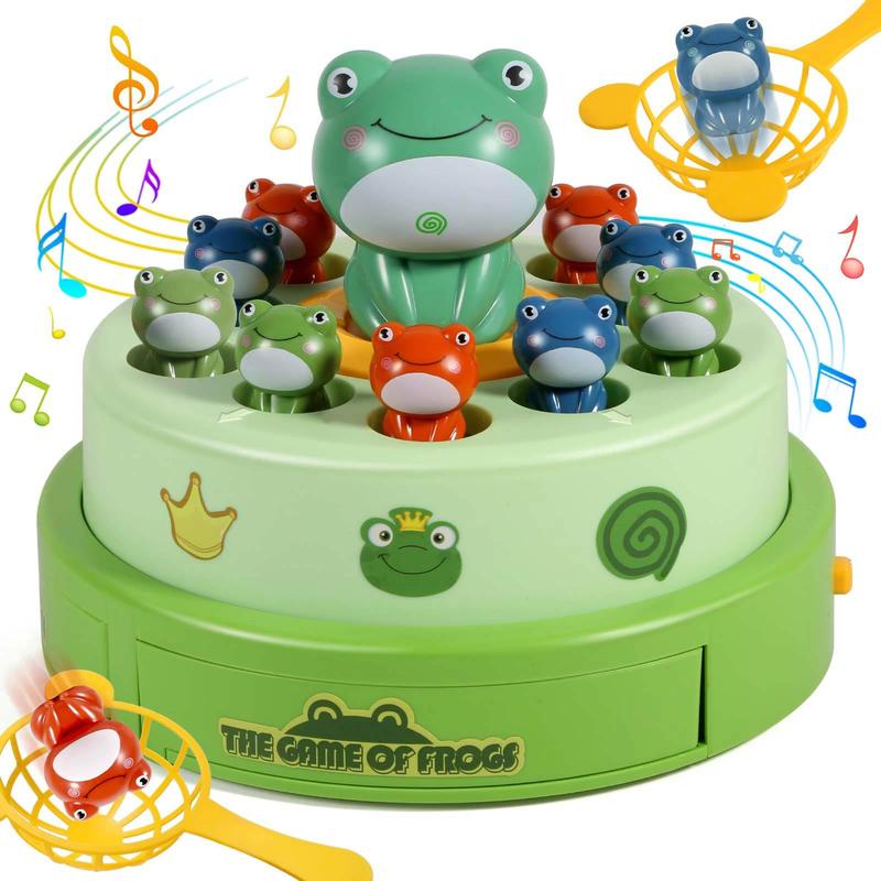 lovebrick Frog Game Rotating Ejection Toy Games for Kids Age 4-6, Bounce and Catch  Frog Board Games for Kids 4-8,Family Games Toys for 5-7 Boys Girls, Birthday Gifts for Toddlers 3-5 Preschool Toys for Birthday Gifts for Toddler Toys & Games