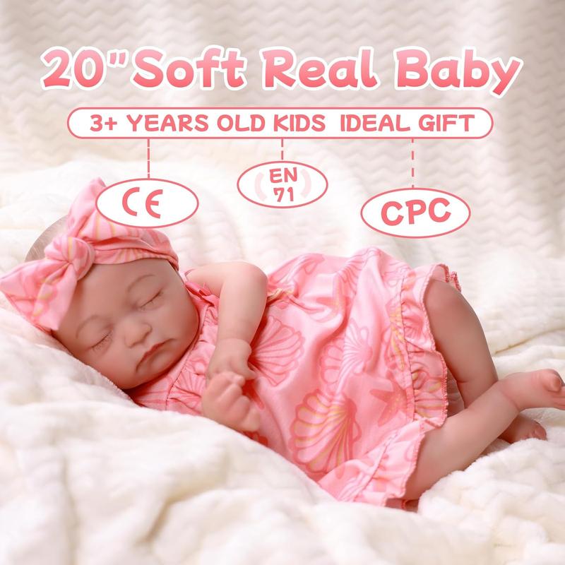 BABESIDE Reborn Baby Dolls - 20 inch Soft Full Vinyl Realistic Baby Doll Real Life Baby Dolls with Complete Accessories Perfect for Cuddling, Playtime, and Gift Giving